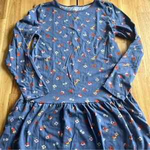 Carter’s Kids Blue Long Sleeve Floral Dress | Size 12